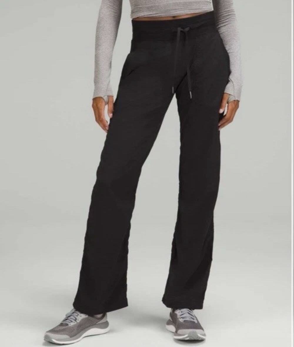 Lululemon black Dance Studio Mid-Rise Full Length Pant Sz 4 LW5ENOR Unlined 31”
